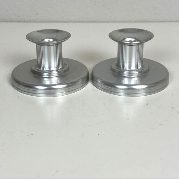 Vintage Kensington Aluminum Art Deco Candle Stick Holders 2.5x4” - Picture 1 of 7